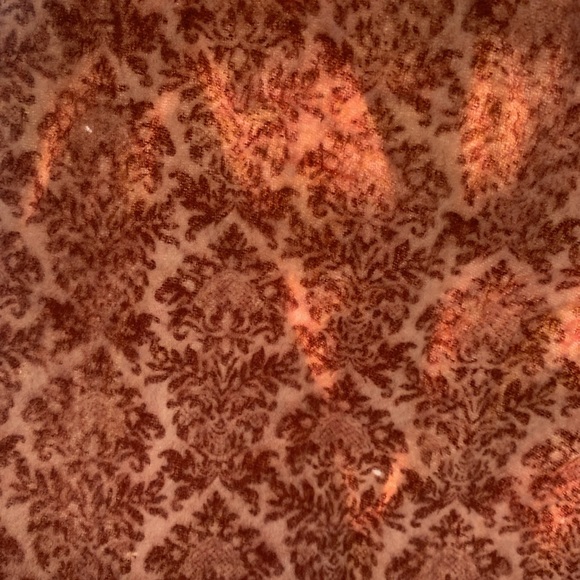 AMICALE PURE CASHMERE BURGUNDY TAN YELLOW ORANGE FRINGE TWO SIDED SCARF 62” - Picture 6 of 10